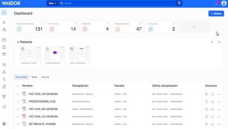 pantalla gestor documental waidok